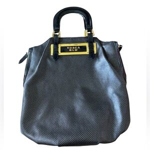 TOSCA BLU Italian Leather Black Shoulder Bag Purse